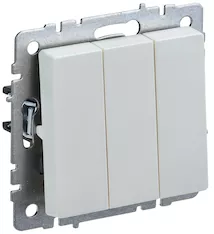 Выключатель 3-клавишный IEK BRITE 10А ВС10-3-0-БрЖ BR-V30-0-10-K36 