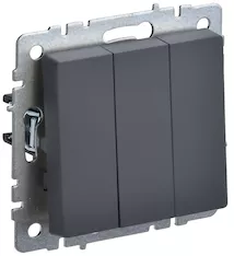 Выключатель 3-клавишный IEK BRITE 10А ВС10-3-0-БрГ BR-V30-0-10-K53 