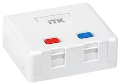 Корпус настенной розетки для установки двух модулей KJ ITK CS2-022 