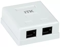 Настенная информационная розетка ITK RJ45 8P8C кат.5Е UTP 2-порта CS2-1C5EU-22 