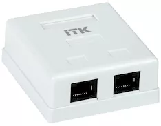 Настенная информационная розетка ITK RJ-45 кат.6 2-порта CS2-1C6U-22 