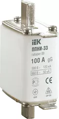 Плавкая вставка предохранителя IEK ППНИ-33 00 100А