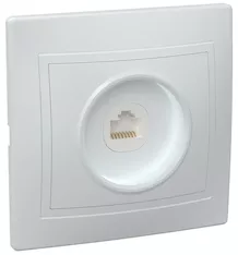 Розетка 1-местная IEK KVARTA RJ45 кат.5е РК10-КБ