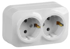 Розетка 2-местная IEK 16А РС22-3-ХБ ERH21-K01-16 
