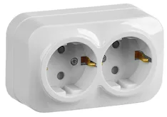 Розетка 2-местная IEK GLORY 16А РСш22-3-ХБ ERH24-K01-16 