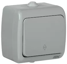 Выключатель 1-клавишный проходной IEK AQUATIC 10А IP54 ВС-20-1-2-А EVA12-K03-10-54 