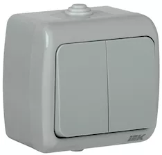 Выключатель 2-клавишный IEK AQUATIC 10А IP54 ВС-20-2-0-А EVA20-K03-10-54 