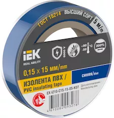 MIXTAPE 7 Изолента 0,15х15мм синяя 5м IEK EX-IZ10-C15-15-05-K07