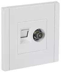 FORTE&amp;PIANO Розетка двойная TVRJ45 кат.6 FP237 белый IEK FP-AK20-2-K01