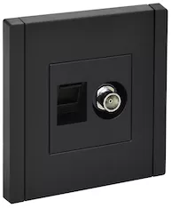 FORTE&amp;PIANO Розетка двойная TVRJ45 кат.6 FP137 черный IEK FP-AK20-2-K02