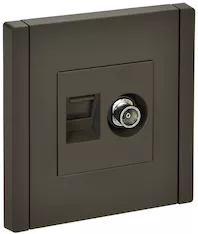 FORTE&amp;PIANO Розетка двойная TVRJ45 кат.6 FP337 серый IEK FP-AK20-2-K03