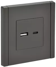 FORTE&amp;PIANO Розетка USB AC 18Вт FP351 серый IEK FP-U22-018-K03