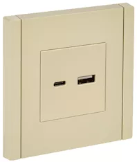 FORTE&amp;PIANO Розетка USB AC 18Вт FP451 ваниль IEK FP-U22-018-K10