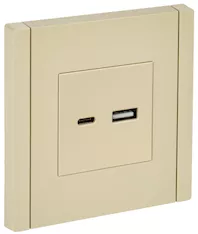 FORTE&amp;PIANO Розетка USB AC 3,1А FP450 ваниль IEK FP-U22-D31-K10
