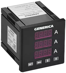 Амперметр цифровой щитовой трехфазный GENERICA LED IDA11-5-3-0-LED-G