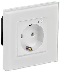 iTEQ SMART-розетка 16А с поддержкой WIFIBLE со стеклянной рамкой и защитными шторками белая ONI IT-R16SFWBG-K01 