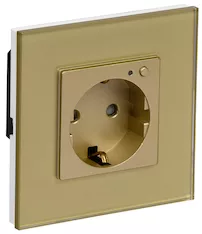 iTEQ SMART-розетка 16А с поддержкой WIFIBLE со стеклянной рамкой и защитными шторками золотая ONI IT-R16SFWBG-K22 
