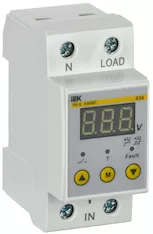 Реле напряжения РН-д однофазное 36мм 63А IEK IVR21-1-63