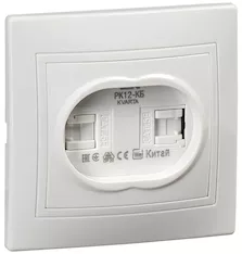 Розетка 2-местная IEK KVARTA RJ45 кат.5е РК12-КБ