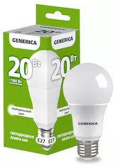 Лампа светодиодная GENERICA A60 20Вт 230В 4000К E27 LL-A60-20-230-40-E27-G 