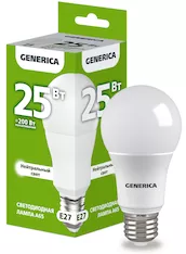 Лампа светодиодная GENERICA A65 25Вт 230В 4000К E27 LL-A65-25-230-40-E27-G 