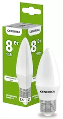 Лампа светодиодная GENERICA C35 8Вт 230В 4000К E27 LL-C35-08-230-40-E27-G 