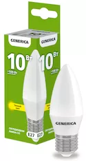 Лампа светодиодная GENERICA C35 10Вт 230В 3000К E27 LL-C35-10-230-30-E27-G 