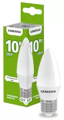 Лампа светодиодная GENERICA C35 10Вт 230В 4000К E27 LL-C35-10-230-40-E27-G 