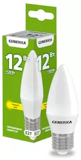 Лампа светодиодная GENERICA C35 12Вт 230В 3000К E27 LL-C35-12-230-30-E27-G 