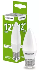 Лампа светодиодная GENERICA C35 12Вт 230В 4000К E27 LL-C35-12-230-40-E27-G 