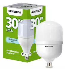 Лампа светодиодная GENERICA HP 30Вт 230В 6500К E27 LL-HP-30-230-65-E27-G 