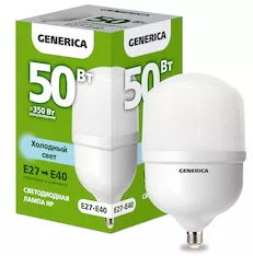 Лампа светодиодная GENERICA HP 50Вт 230В 6500К E27-E40 LL-HP-50-230-65-E27-E40-G