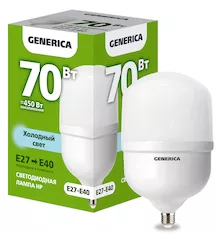 Лампа светодиодная GENERICA HP 70Вт 230В 6500К E27-E40 LL-HP-70-230-65-E27-E40-G 