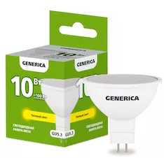 Лампа светодиодная GENERICA MR16 10Вт 230В 3000К GU5.3 LL-MR16-10-230-30-GU5-G 