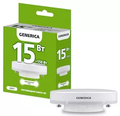 Лампа светодиодная GENERICA T80 15Вт 230В 4000К GX53 LL-T80-15-230-40-GX53-G 