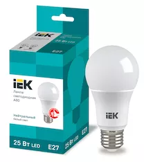 Лампа светодиодная IEK A80 25Вт 230В 4000К E27 LLE-A80-25-230-40-E27