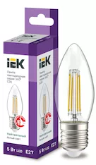 Лампа светодиодная IEK C35 5Вт 230В 4000К E27 360° LLF-C35-5-230-40-E27-CL 