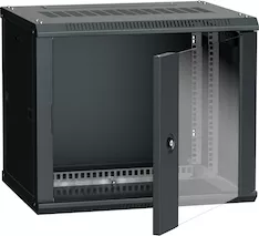 ITK Шкаф настенный LINEA W 9U 600х450мм дверь стекло RAL 9005 LWR5-09U64-GF