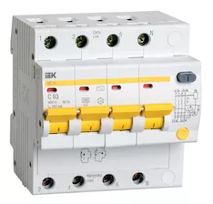 KARAT Дифференциальный автомат АД14 4P 63А 300мА тип AC IEK MAD10-4-063-C-300