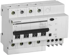 Дифференциальный автомат GENERICA АД14 4Р 16А 30мА MAD15-4-016-C-030 