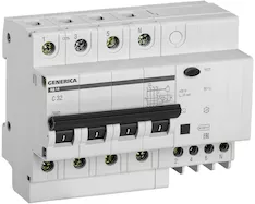 Дифференциальный автомат GENERICA АД14 4Р 32А 30мА MAD15-4-032-C-030 