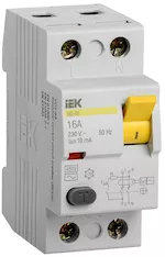 Выключатель дифференциальный (УЗО) ВД1-63 2Р 16А 10мА IEK MDV10-2-016-010