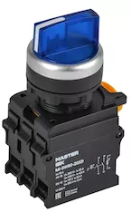 Переключатель с подсветкой на 3 положения 2NO синий MASTER IEK MI-SW60-20XD-4-14-3-K07
