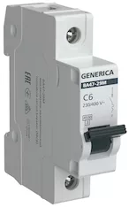 Автоматический выключатель GENERICA ВА47-29М 4,5кА C MVA21-1-006-C-G 