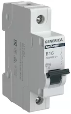 Автоматический выключатель ВА47-29М 1P 16А 4,5кА B GENERICA MVA21-1-016-B-G