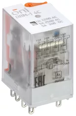 Реле интерфейсное ORM-1 4C 220В AC со светодиодом и тестовой кнопкой ONI ORM-1-4C-AC220V-L-B 