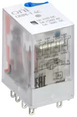 Реле интерфейсное ORM-1 4C 24В DC со светодиодом и тестовой кнопкой ONI ORM-1-4C-DC24V-L-B 