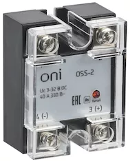 Реле твердотельное OSS-2 40А 380В AC 3-32В DC ONI OSS-2-3-40-B 