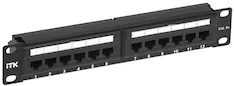 1U патч-панель кат.5E UTP 12 портов 10" (Dual IDC) ITK PP12-1UC5EU-D05-10