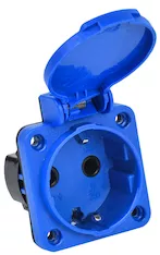 MAGNUM Розетка панельная SCHUKO РП11-3 с крышкой IP44 синий IEK PSN71-016-3-2-44-K07